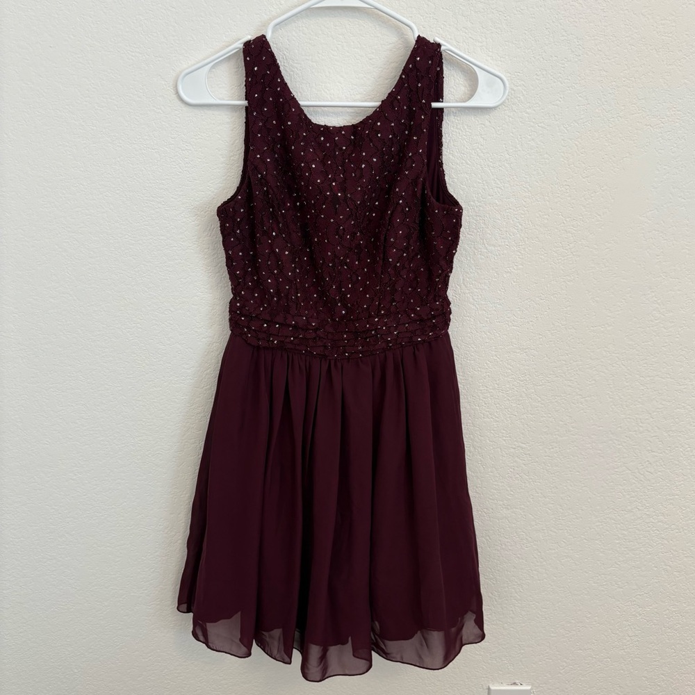 burgundy dress
